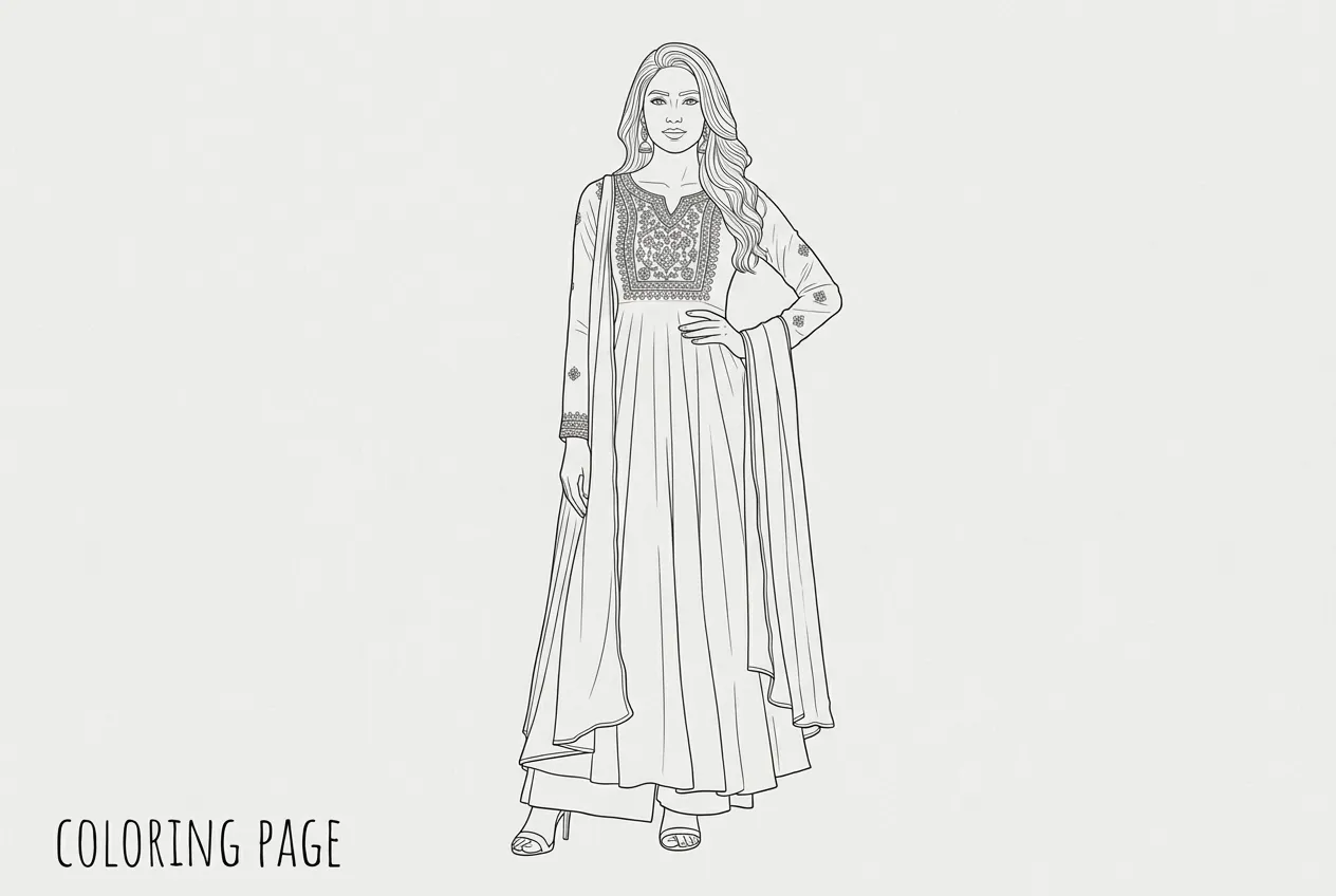 Precision line art coloring page example