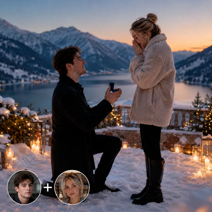 Winter proposal couple scene made with AI Couple Photo Maker