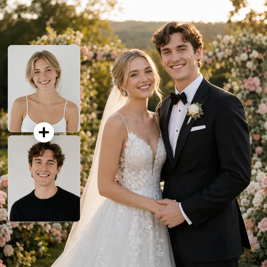 Wedding couple portrait from AI Couple Photo Maker