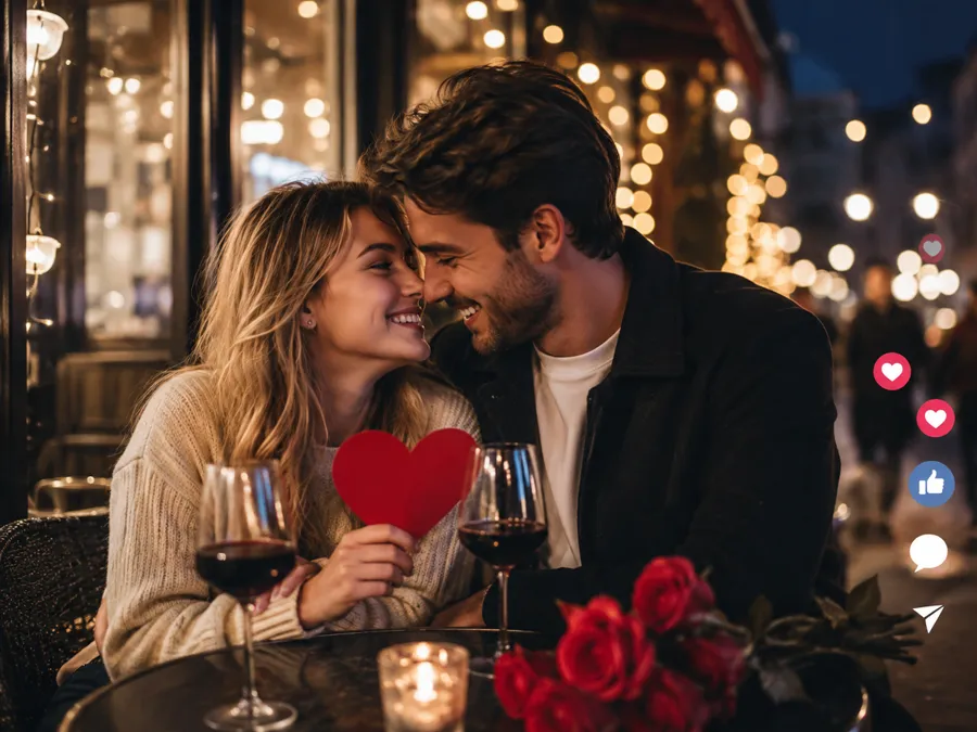 Romantic date couple scene from AI Couple Photo Maker