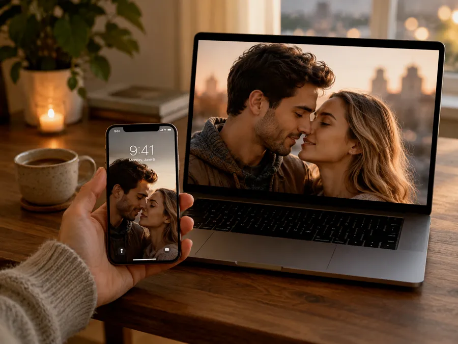 Couple wallpaper generated with AI Couple Photo Maker