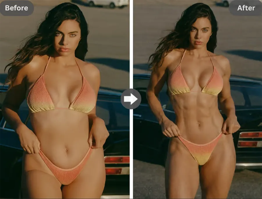 AI muscle generator abs and core example