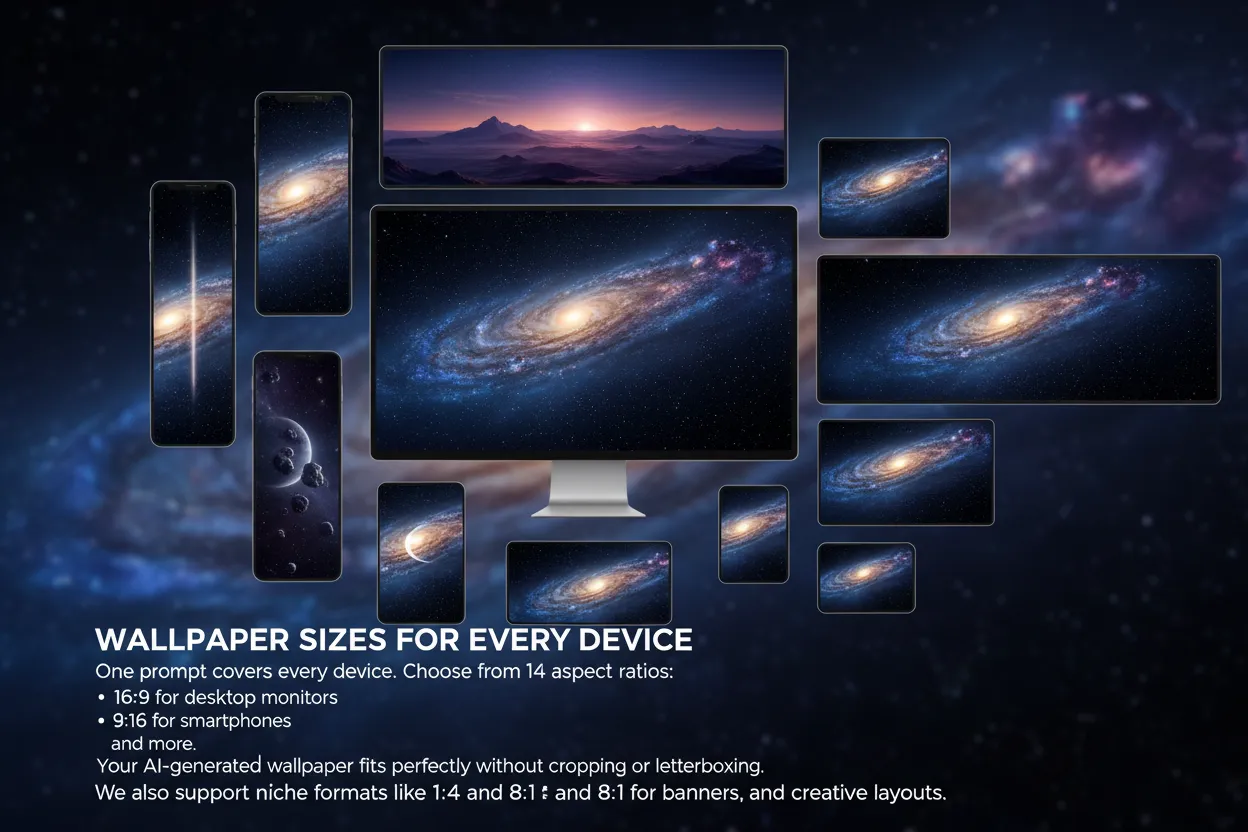 AI wallpapers for different device sizes