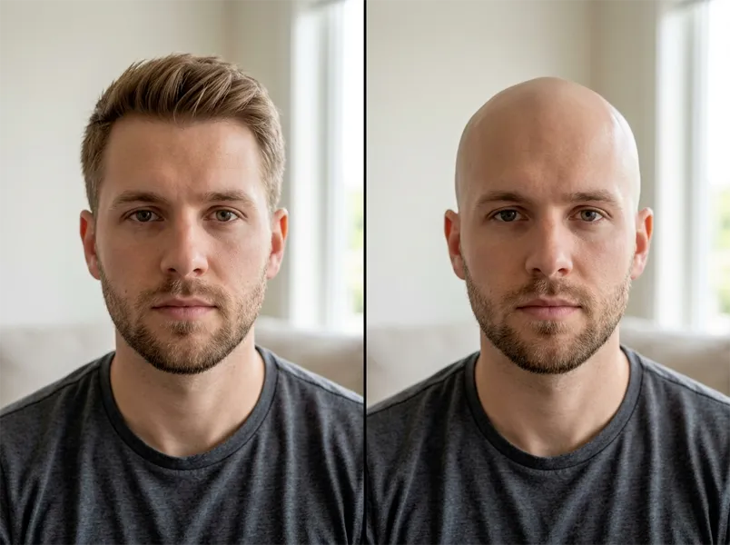 AI bald filter experiment without commitment example
