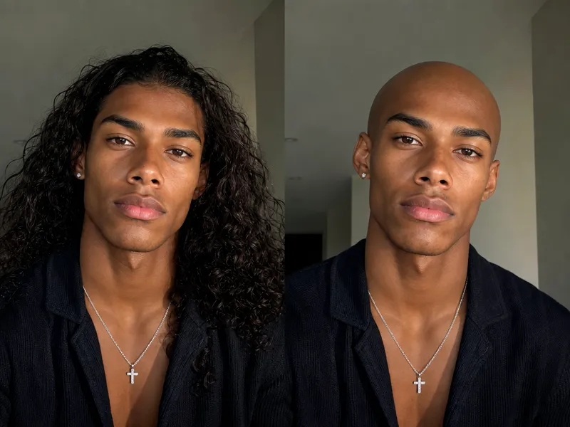 AI bald filter prank photo example