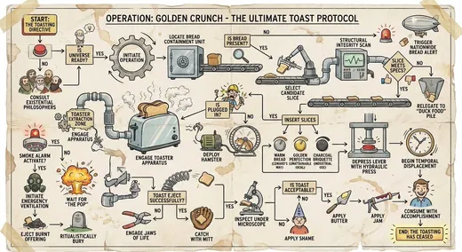 Wacky Bread Toasting Flowchart