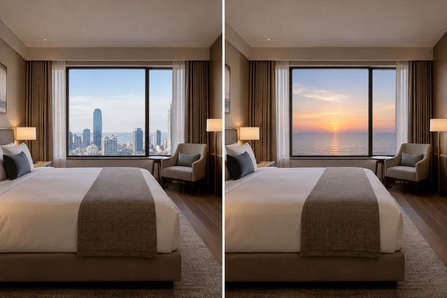 Interior edit that changes only the window view