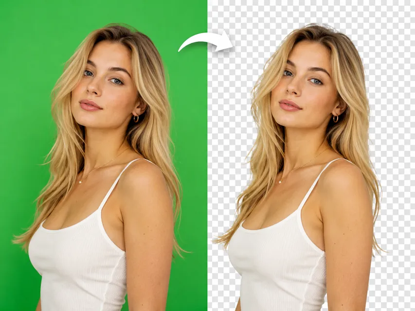 Green screen removal example