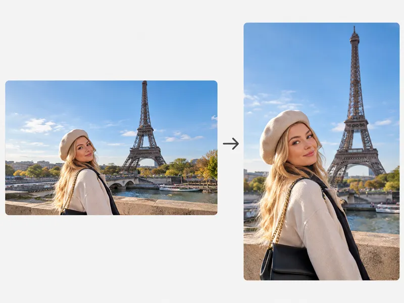 Natural background extension filling extra portrait height