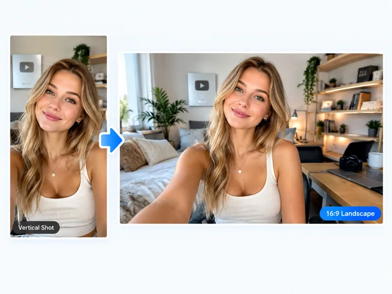 Portrait photo extended into a 16:9 YouTube thumbnail