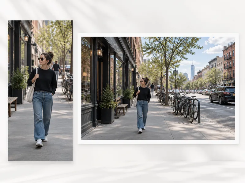 Portrait photo fitted into a 16:9 presentation slide layout