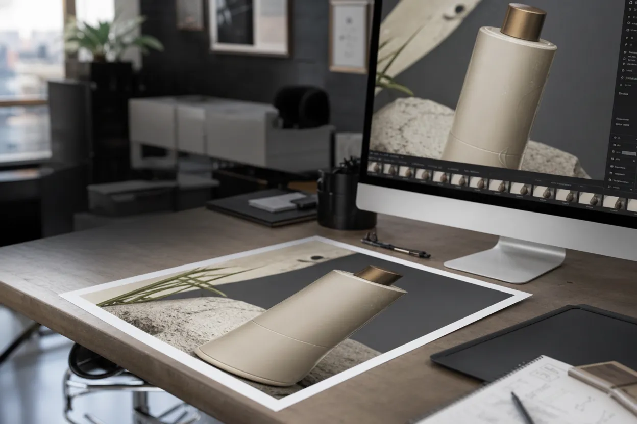 Remove brand name text from product photo example