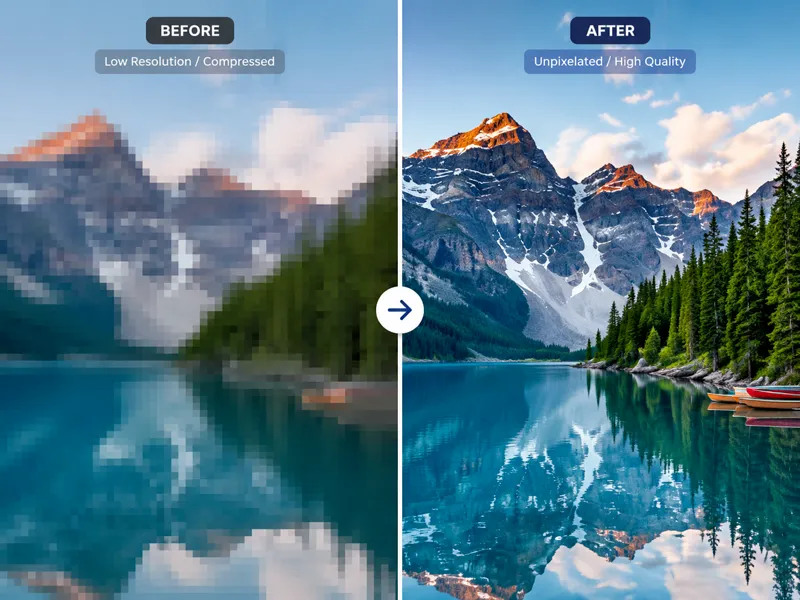 Unpixelate image applied to low-resolution screenshot